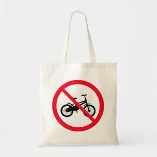 No Bicycle Prohibited Sign Budget Tote Bag