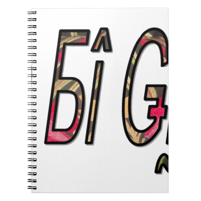 No Bigiji Text Art Print Notebook (Front)