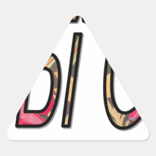 No Bigiji Text Art Print Triangle Sticker