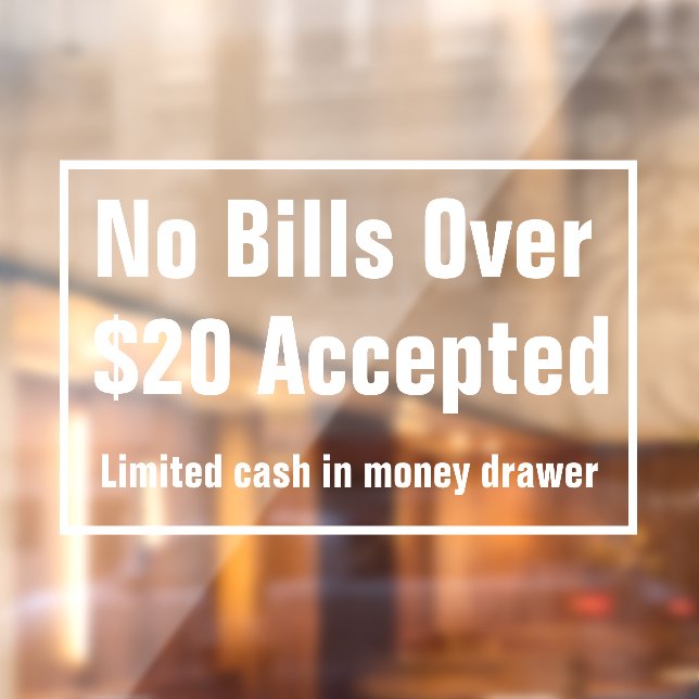 No Bills Over $20 Dollars Accepted Limited Cash (Sheet 2)