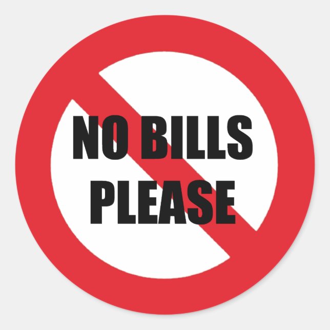 No bills please - funny stickers for mailbox (Front)