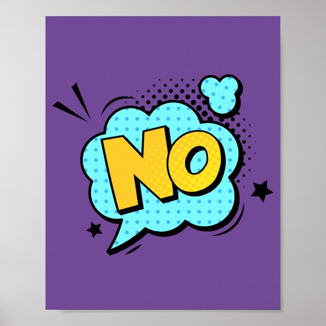 No! Bold Pop Art Comic Poster (Front)