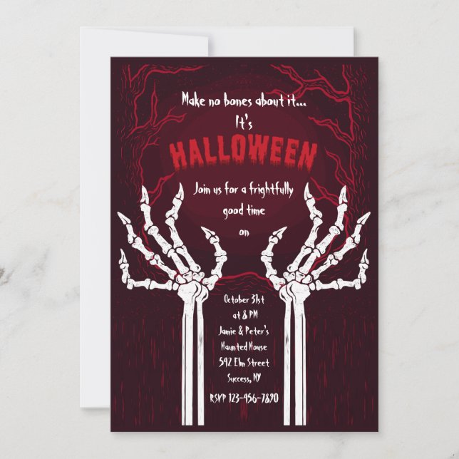 No Bones About It Halloween Invitation (Front)
