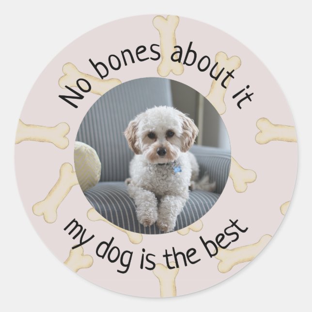 No Bones About It My Dog Photo Custom Stickers (Front)