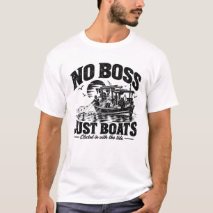 No Boss Just Boats Black Ink T-Shirt