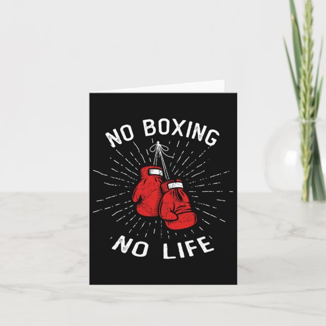 No Boxing No Life Punch Boxing Gloves Martial Arts Card (Front)