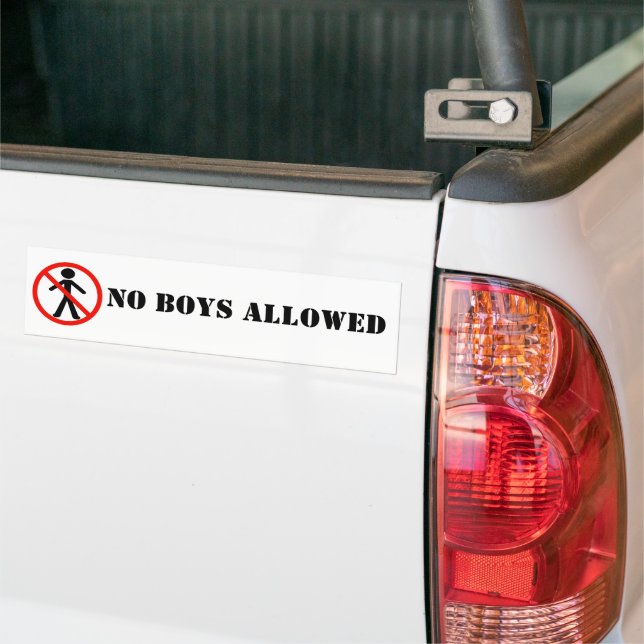 No Boys Allowed BumperSticker Bumper Sticker (On Truck)