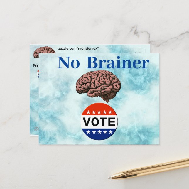 No Brainer Vote Postcard (Front/Back In Situ)