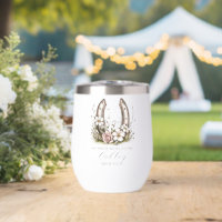 No Bride Rides Alone Floral Horseshoe Custom