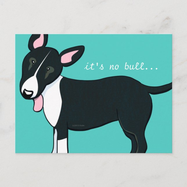 No Bull Funny Miniature Bull Terrier Custom Postcard (Front)