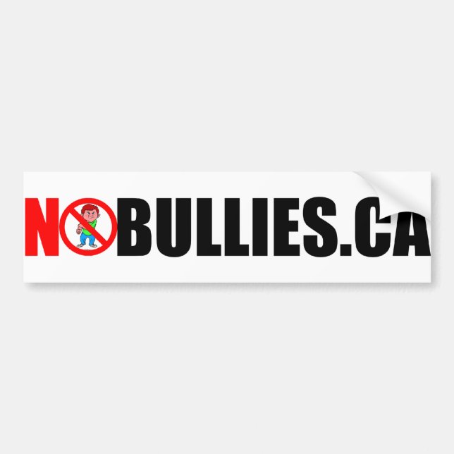 NO BULLIES BUMPER STICKER (Front)