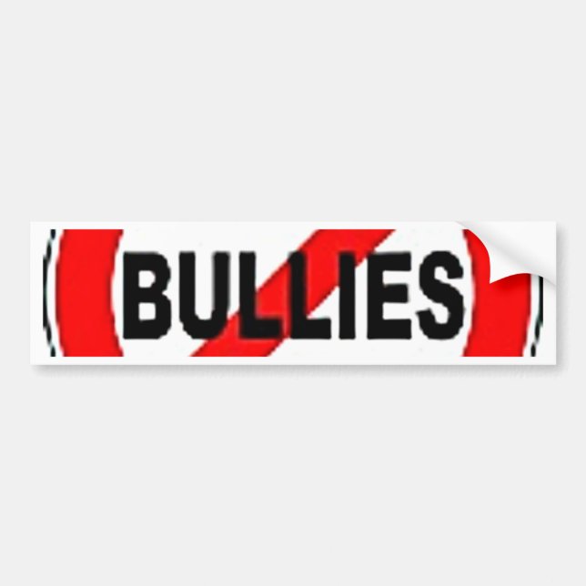 no bullies bumper sticker (Front)