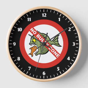 No Bully Zone Large Clock