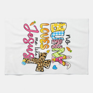 No Bunny Loves Me Like Jesus design Tea Towel