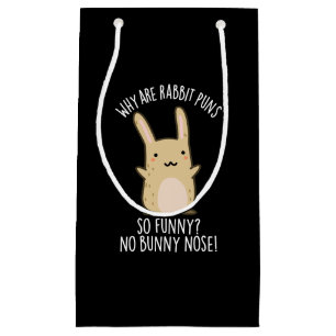 No Bunny Nose Funny Rabbit Puns Dark BG Small Gift Bag