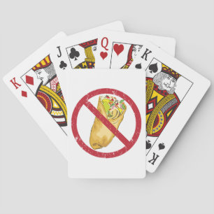 No Burritos Allowed Sign Humourous Food Ban  Playing Cards