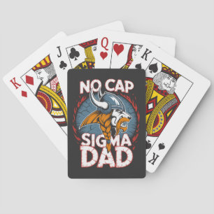 No Cap Sigma Dad Viking Graphic Tee for Fathers Playing Cards