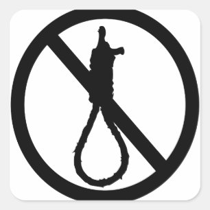 No Capital Punishment Sign Square Sticker