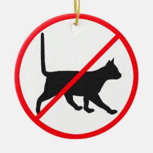 NO Cats Ceramic Tree Decoration