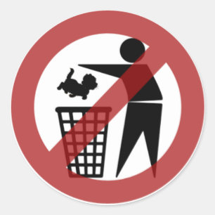 No Cats in the Bin Stickers