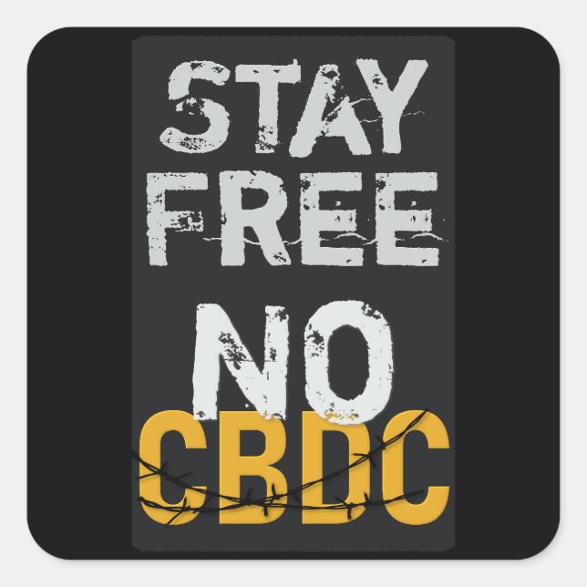 No CBDC, anti-CBDC Square Sticker (Front)