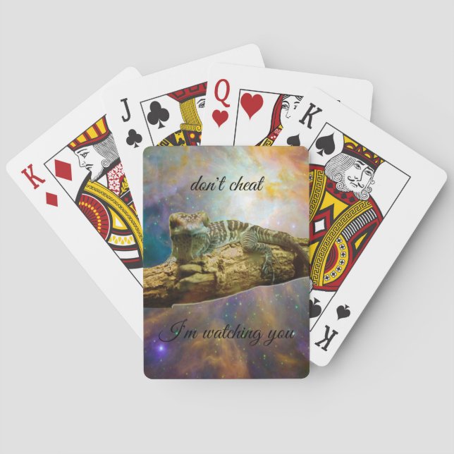 No cheating Gecko Playing Cards (Back)