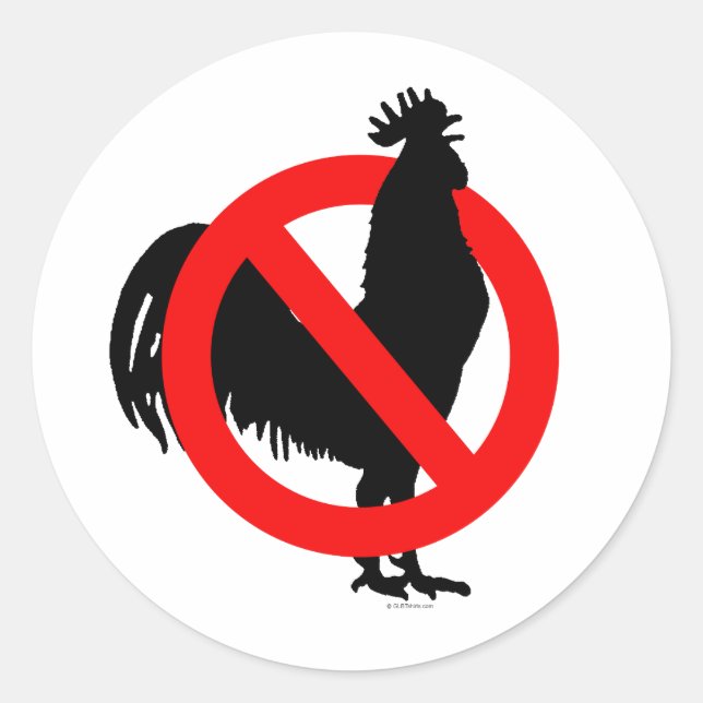 No (Chicken) Classic Round Sticker (Front)