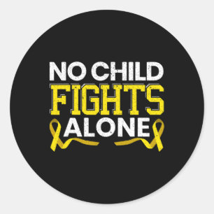 No Child Fights Alone Childhood Cancer Awareness M Classic Round Sticker