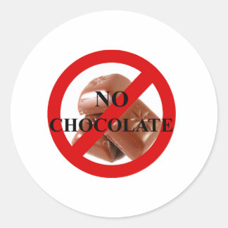 No chocolate classic round sticker