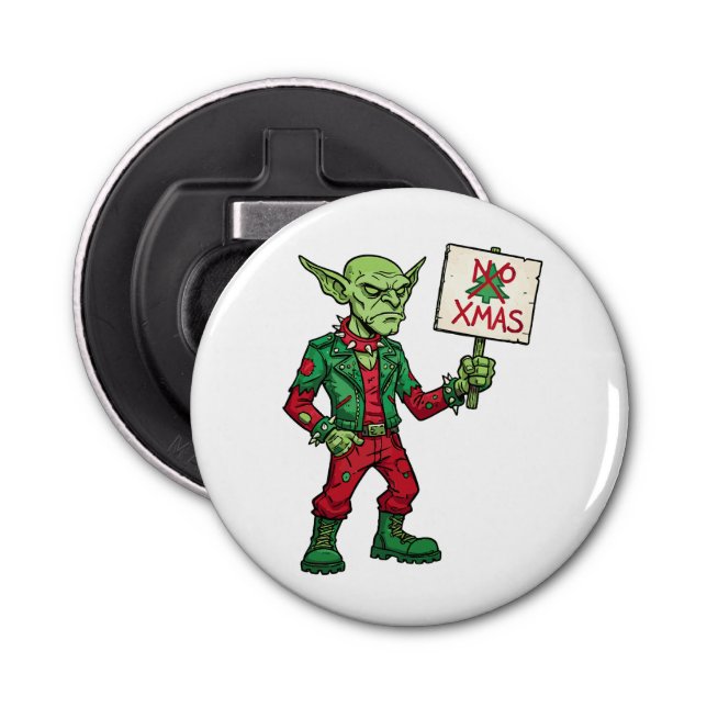 No Christmas – Rebel Alien Style Bottle Opener (Front)