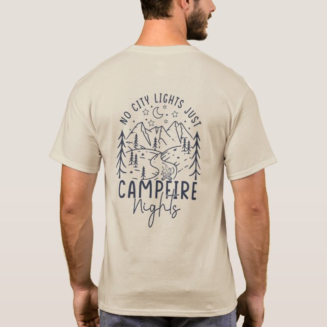 No City Lights Family Camping  T-Shirt (Back)
