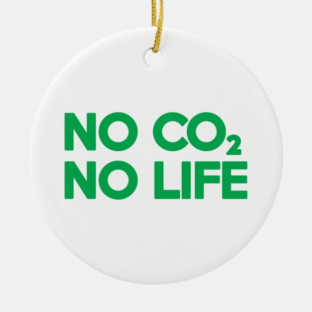 NO CO2 NO LIFE CERAMIC TREE DECORATION (Front)