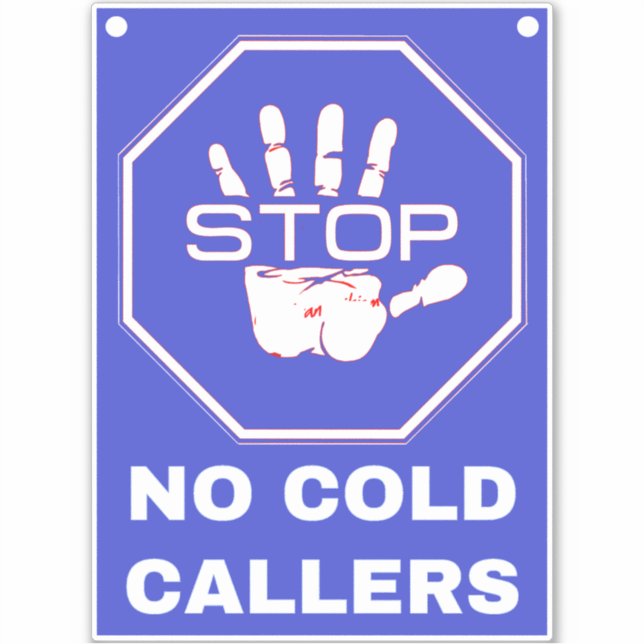 No Cold Callers Sign for Front Door Gate & Window  (Front)