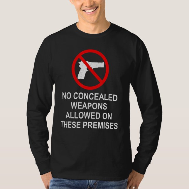 No Concealed Weapons Allowed On These Premises App T-Shirt (Front)