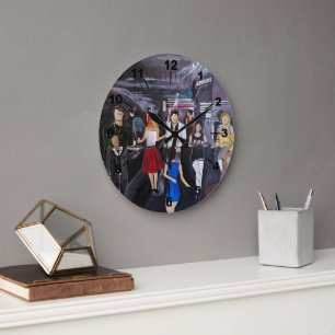 No Control Painting by Alfred Fox Large Clock