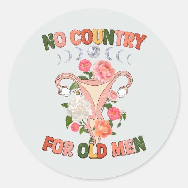 No Country For Old Man Classic Round Sticker (Front)