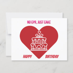No CPR, Just Cake- Dark Humour Nurse  Postcard
