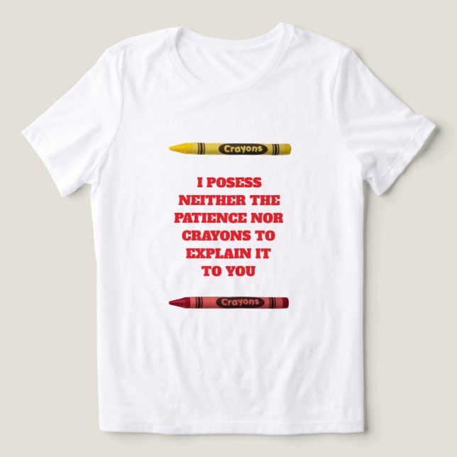 No Crayons T-Shirt Tri-Blend Shirt (Design Front)