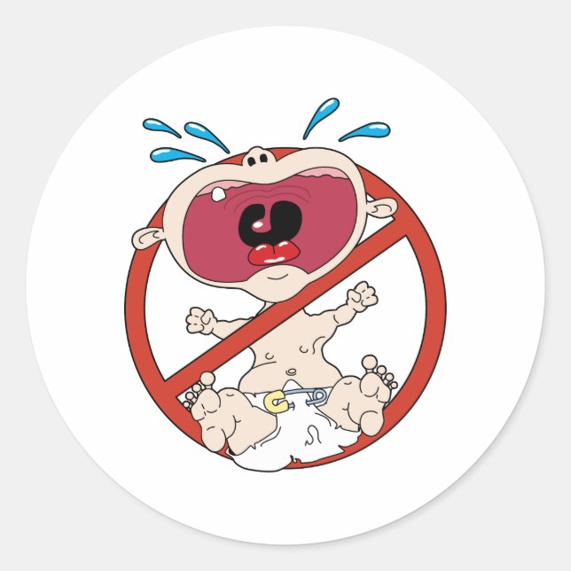 No Cry Babies Classic Round Sticker (Front)