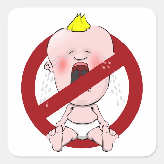 NO CRY BABIES SQUARE STICKER (Front)
