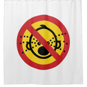 NO Cry Babies ⚠ Thai Airport Sign ⚠ Shower Curtain