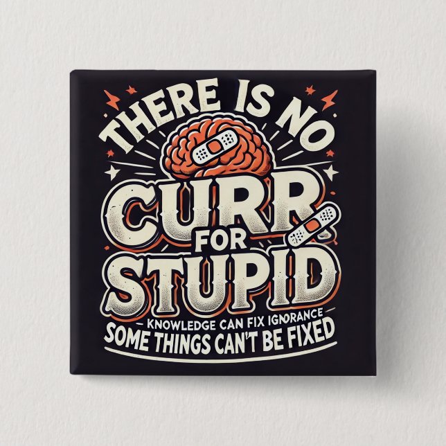 no cure 15 cm square badge (Front)