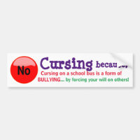 No Cursing on a School Bus Sign/Sticker