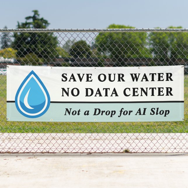 NO DATA CENTER SAVE OUR WATER Not a Drop for AI Banner (Creator Uploaded)
