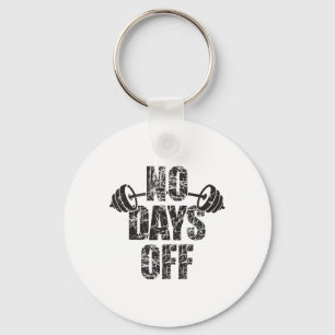 No Days Off Bodybuilder Saying Barbell Bodybuildin Key Ring