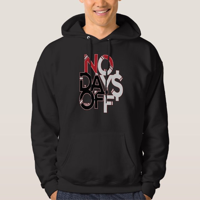 No Days Off Clothes & Gear Red Black & White Gym & Hoodie (Front)