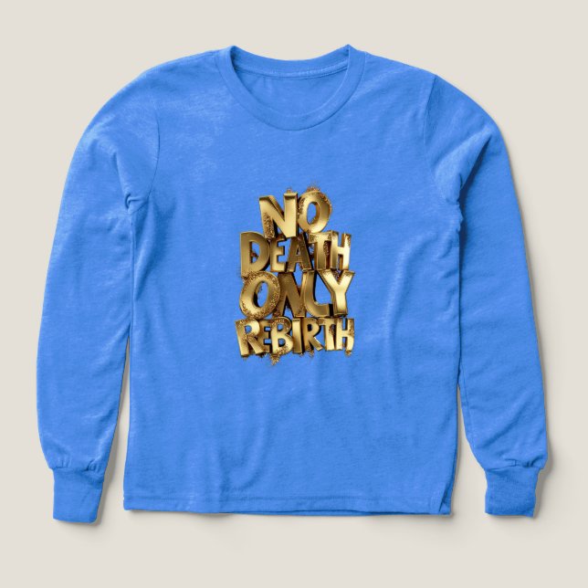 No Death Only Rebirth, Boys Bella+Canvas Blue,Gold (Design Front)