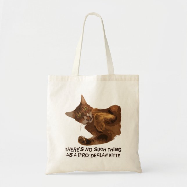 No Declaw Kitty Budget Tote Bag (Front)