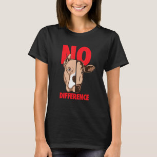 No Difference Dog And Cow Vegan And Vegetarian T-Shirt