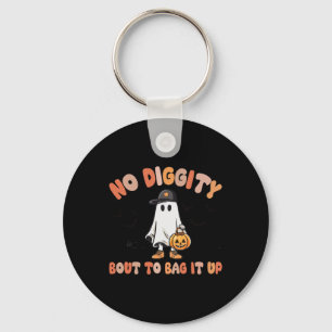 No Diggity Bout To Bag It Up Cute Ghost Halloween Key Ring